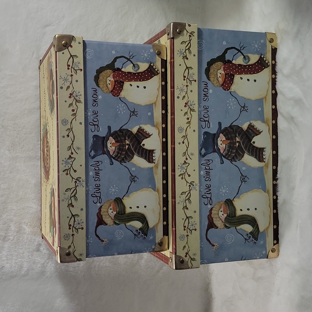 Set of 2 Christmas Snowmen Nesting Boxes